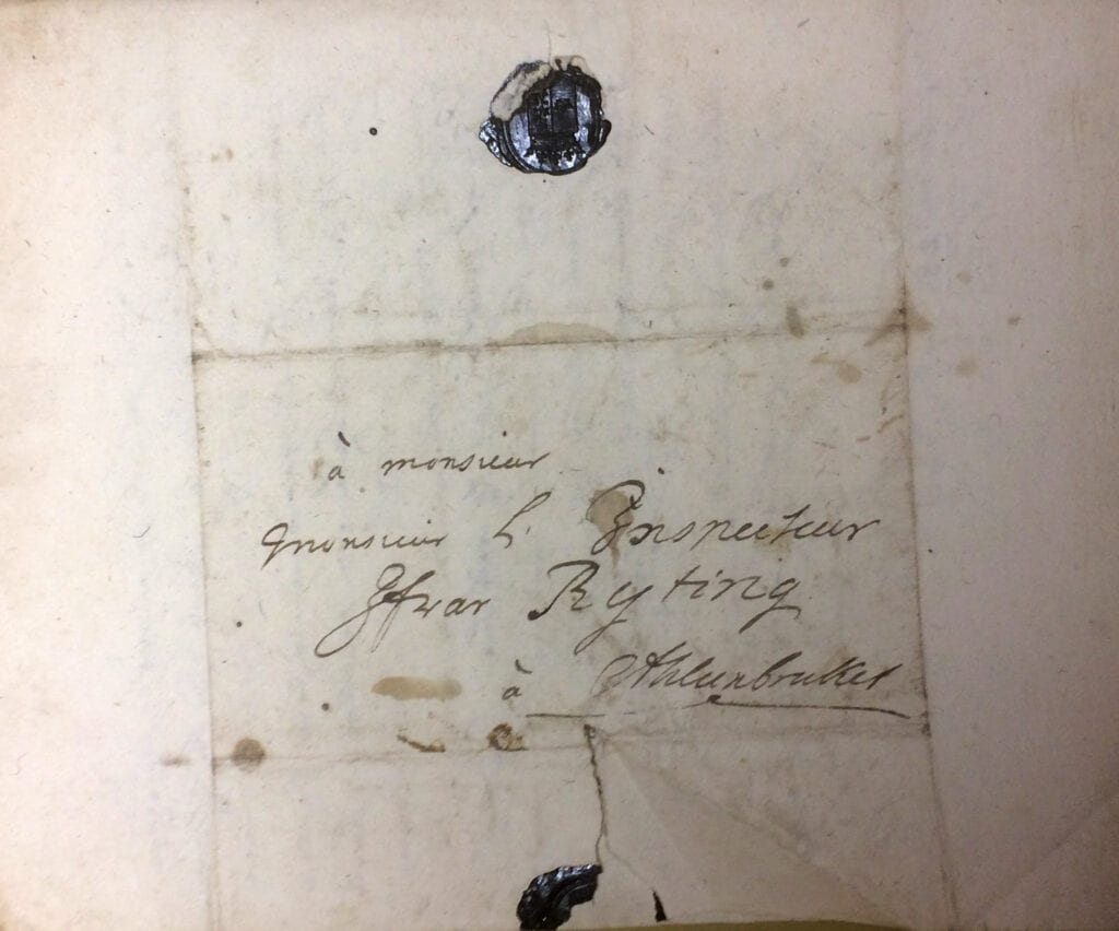 Christina Piper brev 28 oktober 1740 kuvert