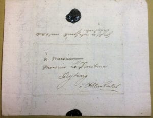 Christina Piper brev 3 november 1741 kuvert