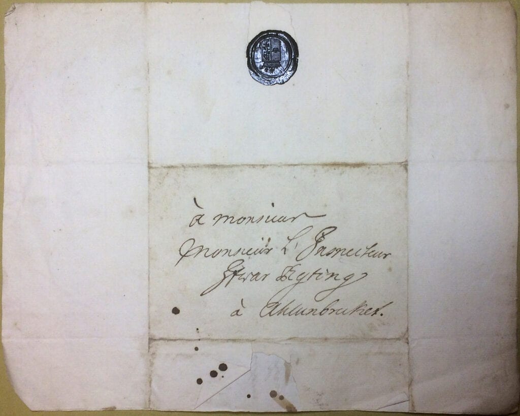 Christina Piper kuvert 11 januari 1740